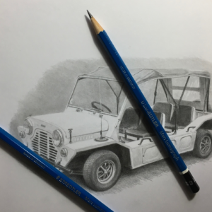 mini with pencil